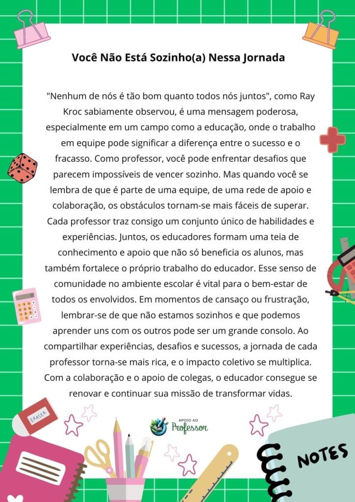 Mensagem para Reunião de Professores: Motivação